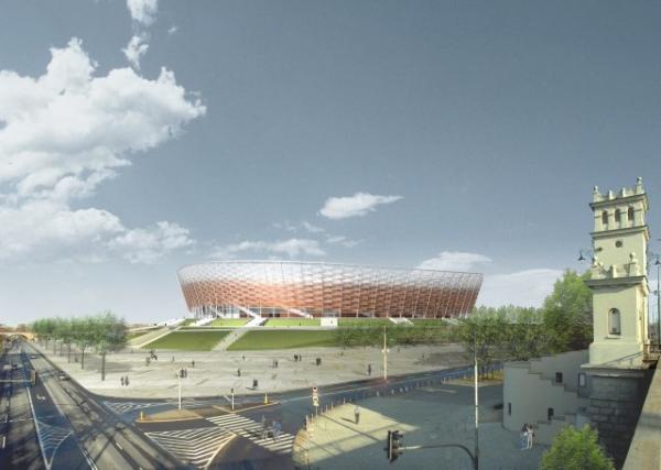 Stadion Narodowy wizualizacja z Mostu Poniatowskiego